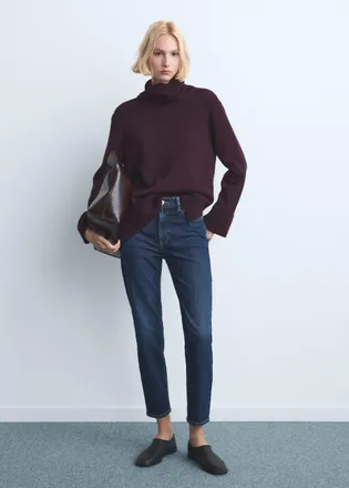 Mango Jeans Newmom comfort vita alta blu scuro - Donna - 36 - MANGO