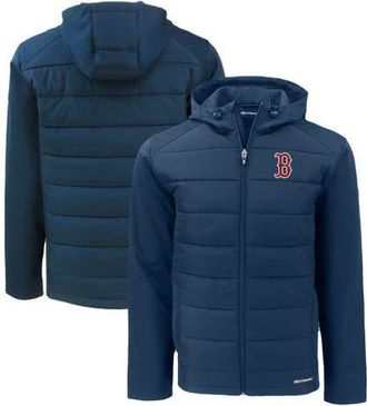 Cutter & Buck Mens Cutter & Buck Navy Boston Red Sox Evoke Hybrid Eco Softshell Recycled Full-Zip Hoodie at Nordstrom, Size Xxx-Large