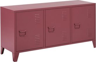 Beliani Mueble de oficina Metal Rojo oscuro