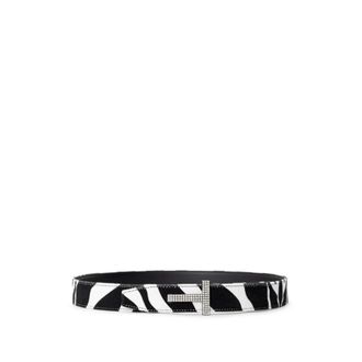 Tom Ford Velvet Wit/Zwarte Riem - Dames - Riemen - Wit - 75 CM - Leer - Accessoires