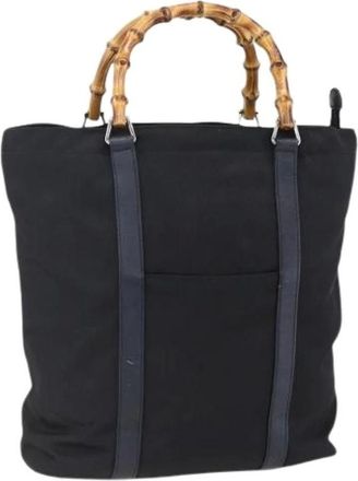 Gucci Pre-owned Tote Bags, female, Black, Size: ONE SIZE Pre-owned Nylon Tote Bag