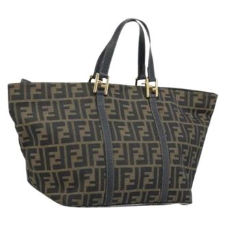 Fendi Pre-owned Tote Bags, female, Brown, Size: ONE SIZE Pre-owned Zucca Canvas Tote Bag