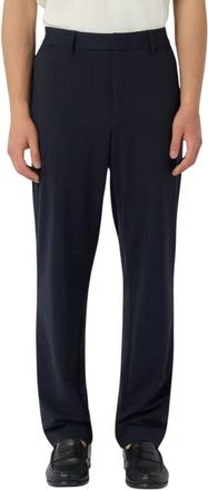 Emporio Armani Waffle-Effect Woven Trousers With Tailored Structure
