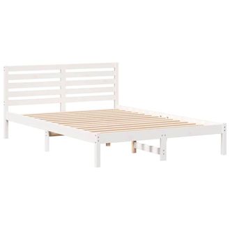 Berkfield Home with Headboard White 140 x 210 cm Solid pine wood