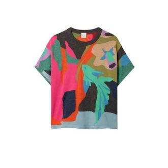 Paul Smith Short-sleeve Fish and Flower Knit - female - Paul Smith - Round-neck Knitwear - Multicolor - XS - Knitwear