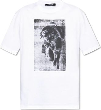 Versace T-shirt met print - Heren - T-shirts - Wit - S - Tops
