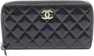 Chanel Pre-owned Lange portemonnee (bi-fold) - Dames - Vintage Accessoires - Zwart - ONE Size - Leer - Vintage