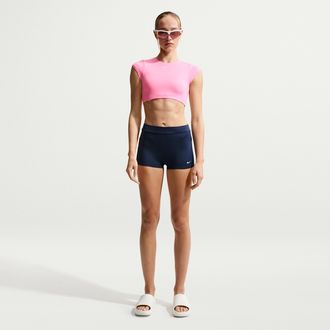 Nike Womens Swim Effortless Essential Kickshort in Blue | NESSG233-440