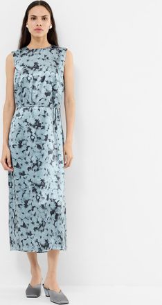 French Connection Womens Blue Crinkle Textured Printed Midi Dress - Size 12 UK