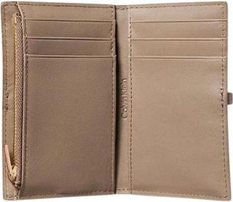 Calvin Klein Pebbled Leather Wallet - Beige