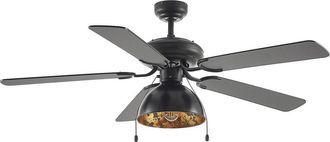 Lucande Ventilador de techo con l&aacute;mpara de Metal Negro