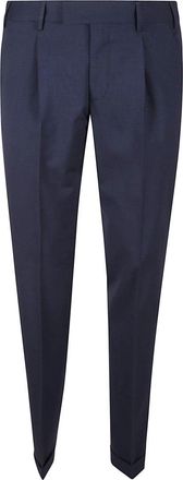 Pantaloni Torino Tailored Blue Trousers With Sharp Creases