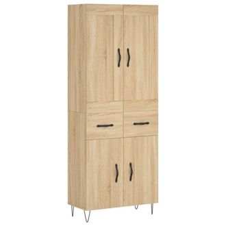 Berkfield Home Highboard Sonoma Oak 69.5x34x180 cm Engineered Wood in Light Brown