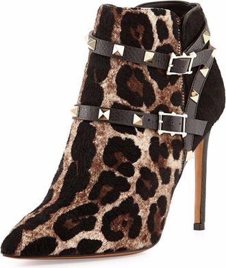 Generic Womens Sexy Pointed Toe Ankle Boots Metal Rivets Stiletto High Heel Short Boots Autumn Winter Stylish Buckles Formal Dressy Boot for Party Prom Event 