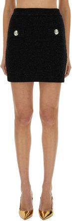 Balmain Womens Black Viscose Blend Skirts - Size EU 36 (Womens)