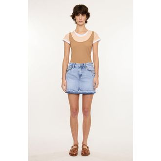 Kancan Mildred Mid Rise Western Skirt in Medium Light at Nordstrom, Size 29