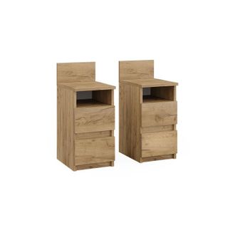 Vicco Mesilla De Noche Monty, Roble Dorado, 25 X 59.1 Cm Lote De 2