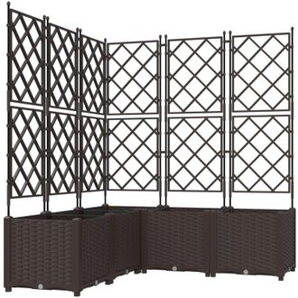 vidaXL Vidaxl - Maceta De Jard&iacute;n Con Enrejado 5 Pcs Marr&oacute;n 120 X 120 X 143 Cm