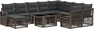 vidaXL Conjunto De Sof&aacute;s De Jard&iacute;n 11 Uds. Gris Y Gris Oscuro Vidaxl