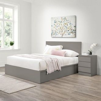Birlea Ottoman Bed Frame Storage Oslo Gas Lift Black Grey White | Size: King