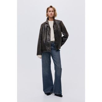 H&M Wide High Jeans in Dark Denim Blue at Nordstrom, Size 16
