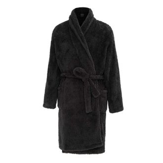 Howick Herenbadjas van pluche fleece met lange mouwen (Zwart)