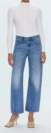 Pistola Denim Womens Lexi Mid Rise Bowed Straight Jean In Metropolis