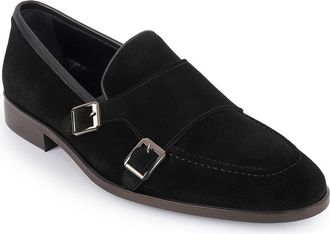 Vella Pais Elmaton Double Monk Strap Leather Loafer in Black at Nordstrom Rack, Size 10