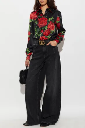 Dolce & Gabbana Pleated Jeans, Womens, Black
