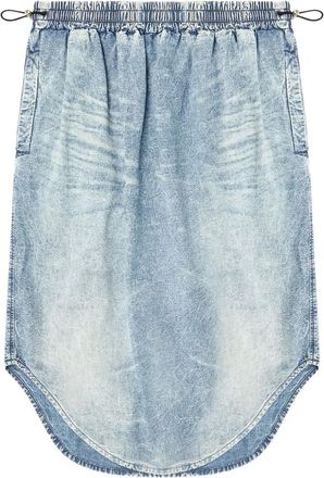 Diesel Gonna midi DE-Ashley-S con vita elasticizzata e orlo curvo - Blu