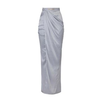 Elisabetta Franchi Maxi Skirts, female, Gray, Size: M Chic Skirts Collection