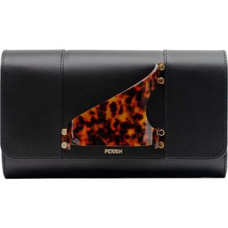 Perrin Paris LEiffel Clutch Tortoise in Black /Tortoise at Nordstrom