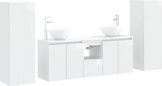 vidaXL Juego De Muebles De Ba&ntilde;o 5 Uds. Blanco Brillante Vidaxl