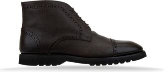 Tom Ford Schoenen, Heren, Bruin, 46 EU, Leer, Leren veterlaarzen met hoge schacht