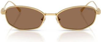 Swarovski 55mm Pillow Sunglasses in Gold /Dark Brown at Nordstrom