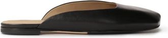 Kazar Instapklare zwarte slippers met vierkante voorkant KS Brice - Dames - Slip ons - Zwart - 39 EU - Leer - Schoenen