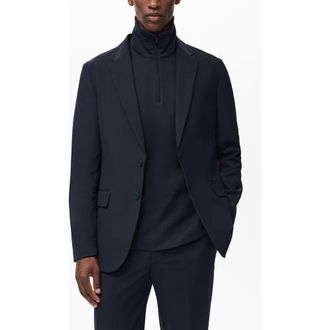 Mango Zurich Slim Fit Thermolite Suit Jacket in Navy at Nordstrom, Size 40