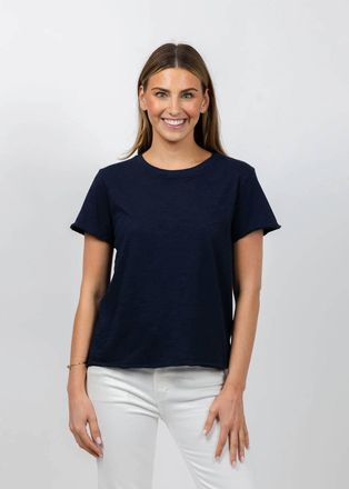 Elliott Lauren Crew Neck Short Sleeve Tee In Navy