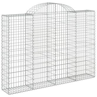 Berkfield Home Decorative Arched Gabion Baskets 2 pcs 200x30x140/160 cm Galvanis in Silver