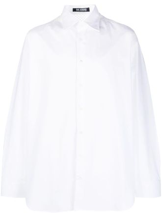 Raf Simons mesh-detail cotton shirt - White