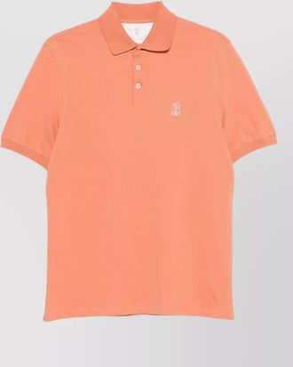 Brunello Cucinelli cotton polo shirt logo detail collar