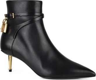 Tom Ford Padlock Ankle Boot - Dames - Laarzen met Hak - Zwart - 35 EU - Leer - Schoenen