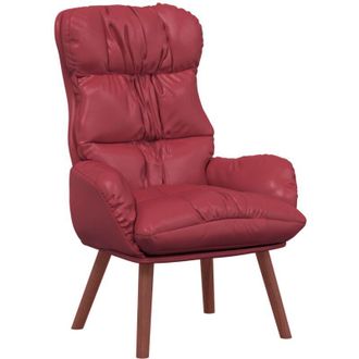 vidaXL Silla Relax Rojo Vino Tinto 69 X 74 X 93 Cm Cuero Sint&eacute;tico Vidaxl