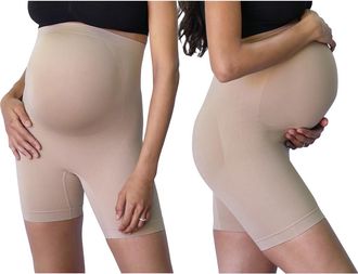 Ingrid & Isabel Seamless Maternity Shapewear Short 2-Pack Bundle in Beige/beige at Nordstrom, Size X-Large