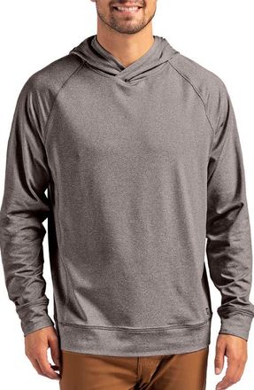 Cutter & Buck Adapt Heather Hooded Pullover in Black Heather at Nordstrom, Size Xxx-Large