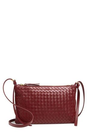 Bottega Veneta Medium Piccolo Intrecciato Leather Wallet on a Strap in 6569 Lava Red-Brass V at Nordstrom