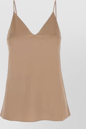 Brunello Cucinelli silk v-neck sleeveless top