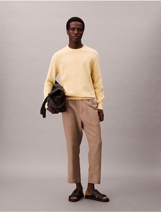 Calvin Klein Jeans Calvin Klein Mens Smooth Cotton Sweater - Yellow - M