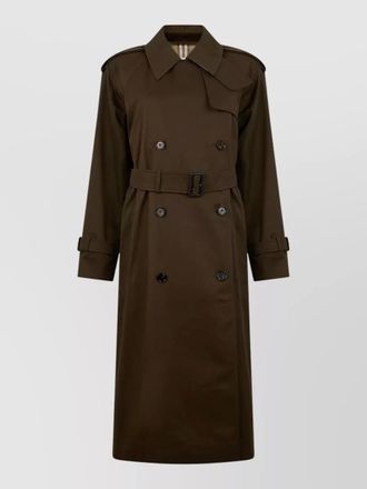 Burberry cotton long double-breasted belted trench coat