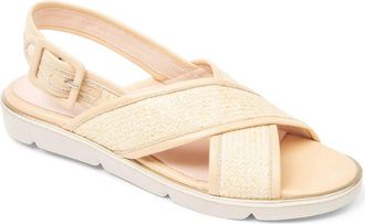 Patricia Green Gemma Crisscross Slingback Sport Sandal in Beige Raffia at Nordstrom, Size 10